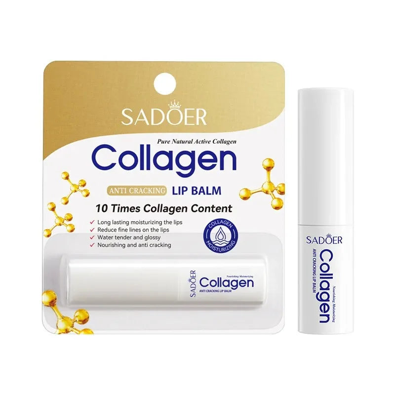 Collagen Moisturizing Lip Balm, Nourishing and Anti-Cracking, Long-Lasting Hydration, Moisturizes Lips