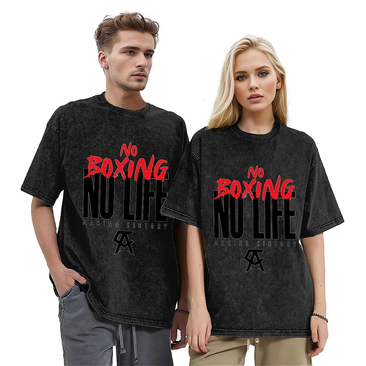 Oversized Washed T-Shirt Canelo No Boxing No Life Cotton T Shirts Popular Tshirt for Couple Summer Aesthetic Custom Top Tees