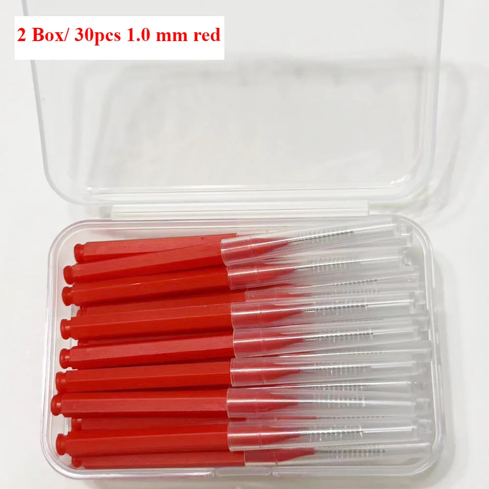 30pcsInterdental Brushes Dental Brush Between Teeth For Dental Orthodontic Clean Between Teeth Cleaning Tools Soft Micro Brushes