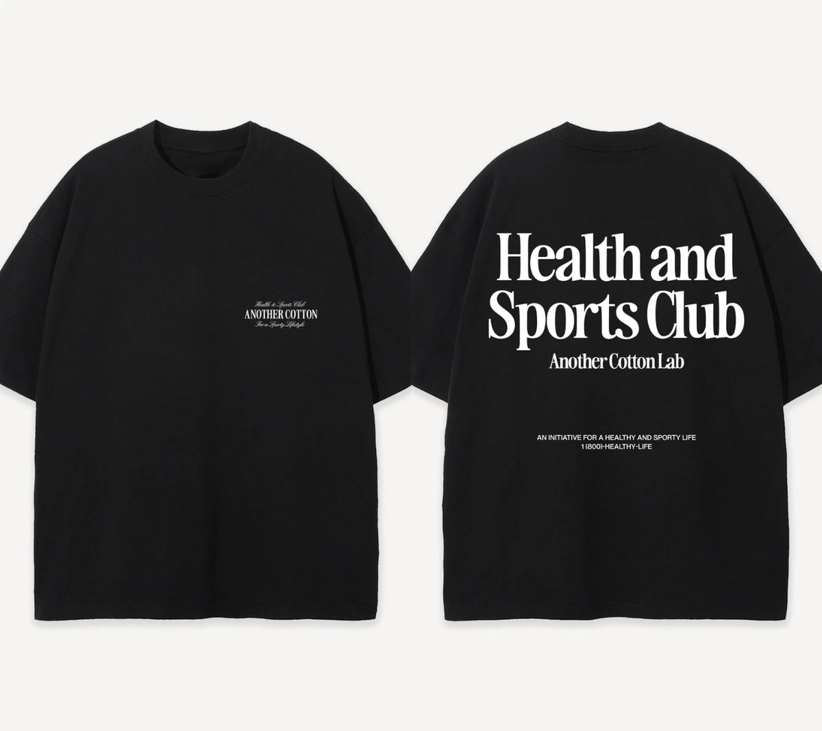 Health and Sport Club Oversized T-Shirt Another Cotton Lab Men Women Oversize Heavy Cotton Short Sleeves Male Female Clothing