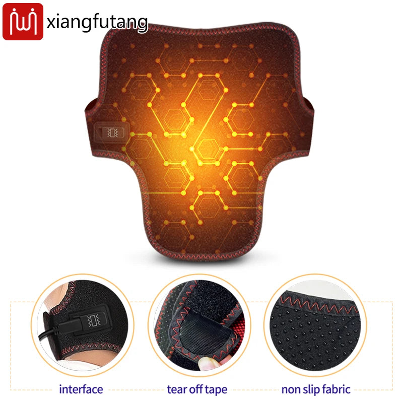 Electric Heated Neck Brace Massager Belt with 3 Adjustable Temperature Levels for Warmth And Neck Massage Relaxation Support