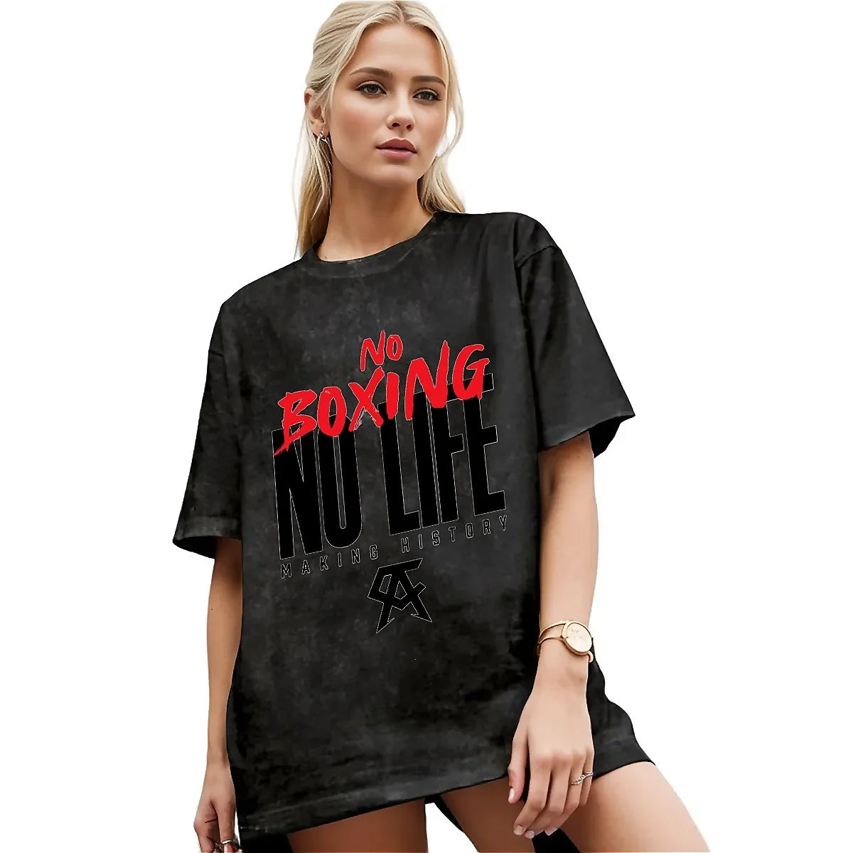 Oversized Washed T-Shirt Canelo No Boxing No Life Cotton T Shirts Popular Tshirt for Couple Summer Aesthetic Custom Top Tees