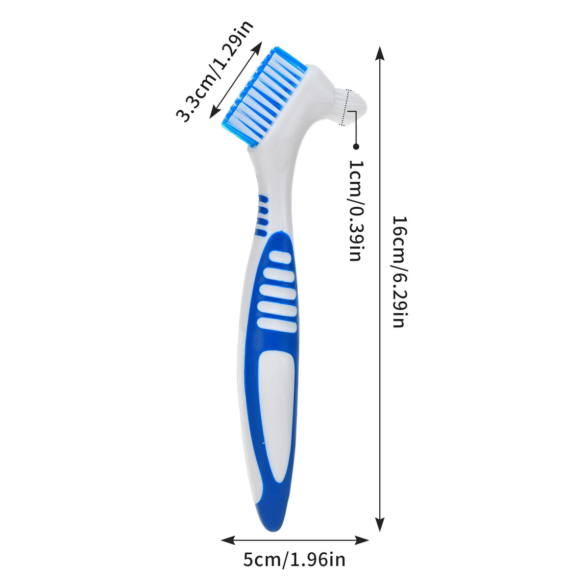Denture Brush 4Pcs Denture Toothbrushes，Denture Cleaning Care Cleaning Brush ，Double Sided Toothbrush，Multi-Layered Bristles