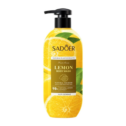 Lemon Shower Gel 400ml, Hypoallergenic, Alcohol-Free, Moisturizing, Nourishing for Skin Care, Refreshing and Oil-Controlling, Suitable for Use All Year Round, Easily Controls Oil and Cleanses Dirt through Rubbing, and Lasts f