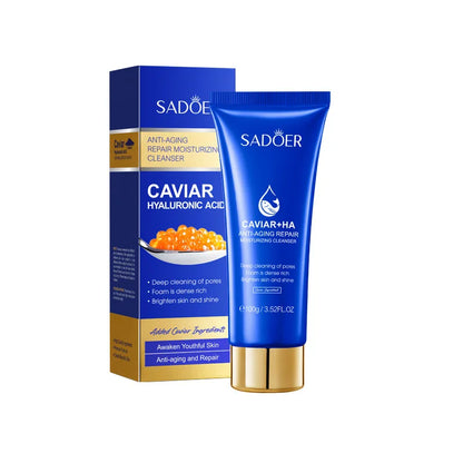 SADOER Caviar Facial Cleanser Face Wash Foam Face Cleanser Deep Cleansing Whitening Anti Wrinkle Moisturizing Skin Care