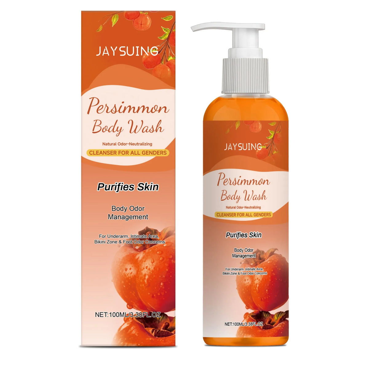 Persimmon Shower Gel Gentle Cleansing Deodorizing Exfoliating Maintain Skin Comfort Long Lasting Oil Control Fragrant Body Wash