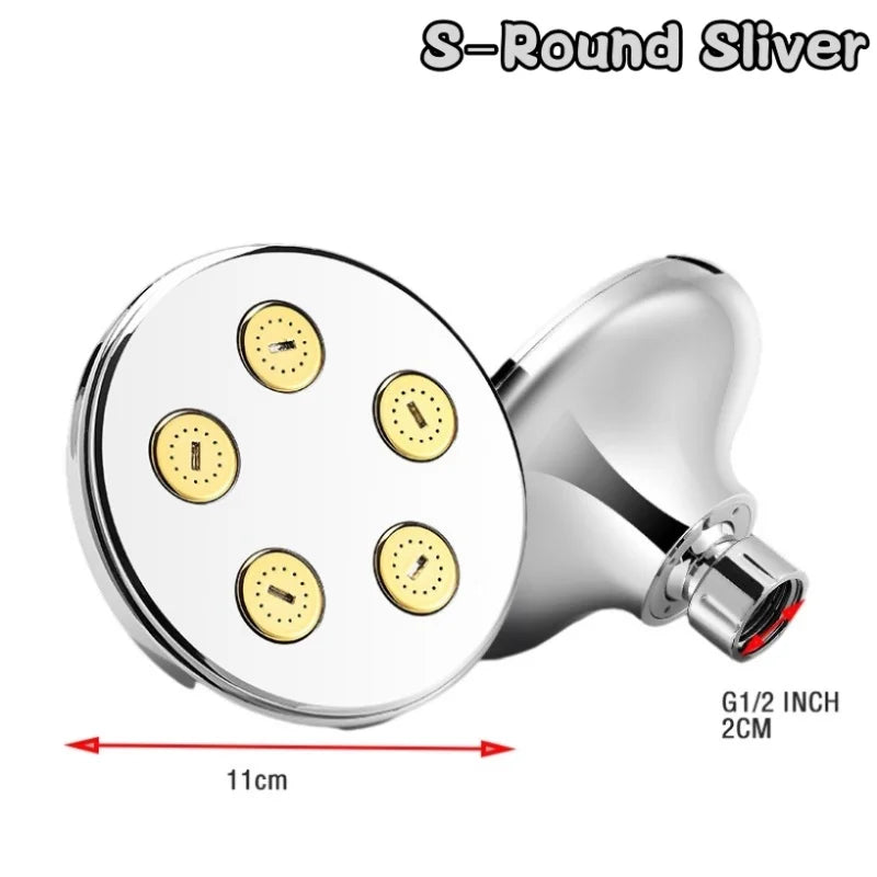 High Pressure Rainshower Head Magic Water Flow Rainfall Shower Head Mini Top Spray Water- Saving Shower Bathroom Accessories