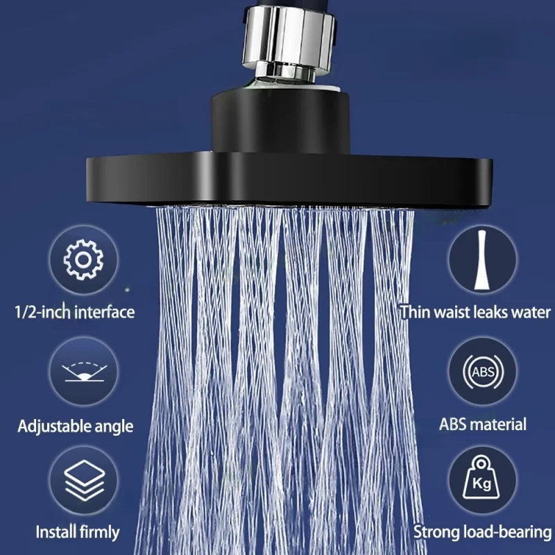 High Pressure Rainshower Head Magic Water Flow Rainfall Shower Head Mini Top Spray Water- Saving Shower Bathroom Accessories