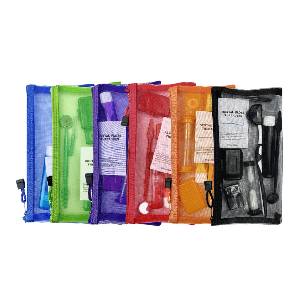 8pcs/set Dental Orthodontic Cleaning Kit Toothbrush Orthodontic Dental Cleaning Kit Travel Dental Kit Interdental Brush