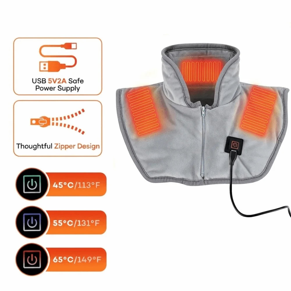 3 Heat Settings Heated Shoulder Wrap Smart NTC Control Fast Heated Electric Neck Warmer Washable Soft Hot Compress Heating Shawl