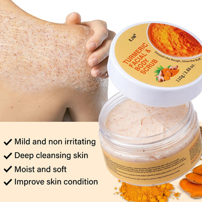 Turmeric Brightening Body Wash | Gentle Shower Gel for Uneven Skin |  Deep Cleansing, Hydrating Formula | Body Scrub
