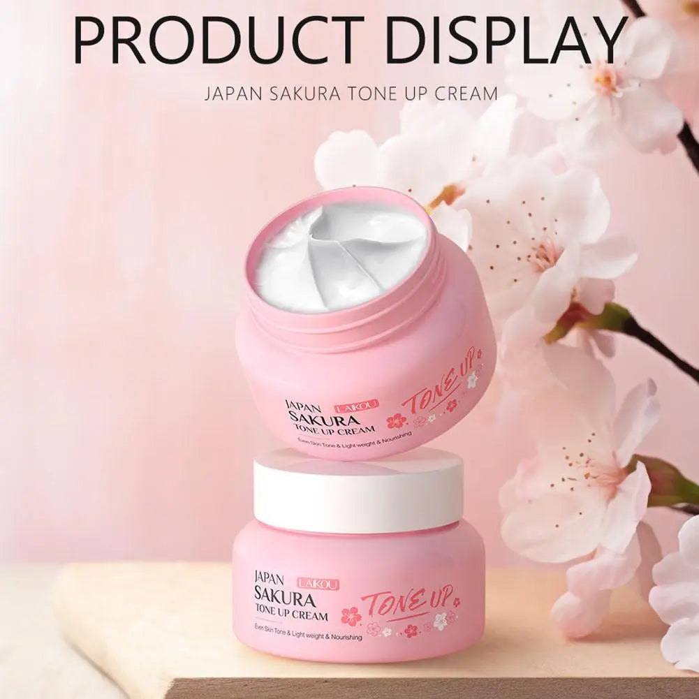 Facial Moisturizer Tone-up Face Cream,Sakura Essence Glow Moisturizer  Hydrating Smooth Dry Skin Nourishing Skin Care 60g