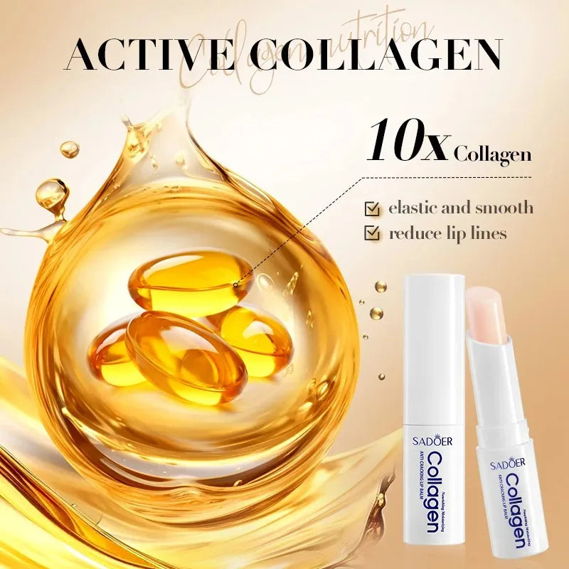 Collagen Moisturizing Lip Balm, Nourishing and Anti-Cracking, Long-Lasting Hydration, Moisturizes Lips