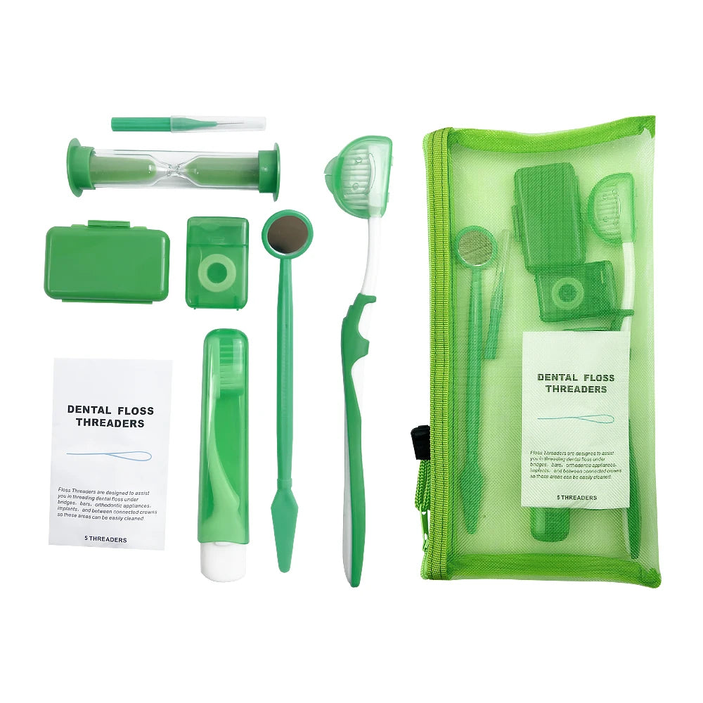 8pcs/set Dental Orthodontic Cleaning Kit Toothbrush Orthodontic Dental Cleaning Kit Travel Dental Kit Interdental Brush