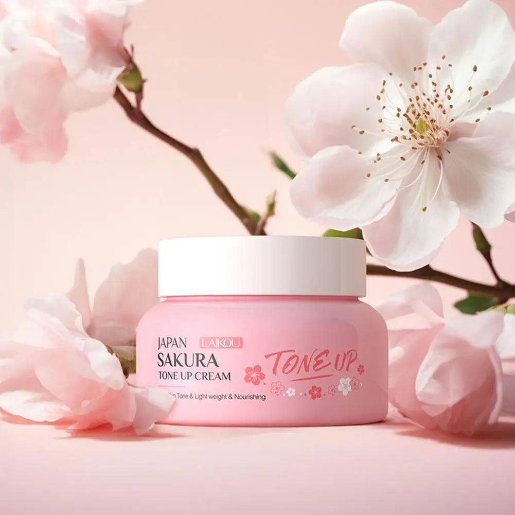 Facial Moisturizer Tone-up Face Cream,Sakura Essence Glow Moisturizer  Hydrating Smooth Dry Skin Nourishing Skin Care 60g