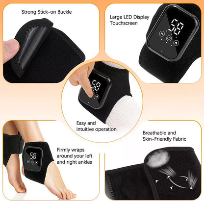 Foot Triple Method Massager, 3-in-1 Heated Foot &amp; Ankle Wrap With Vibration And Compression