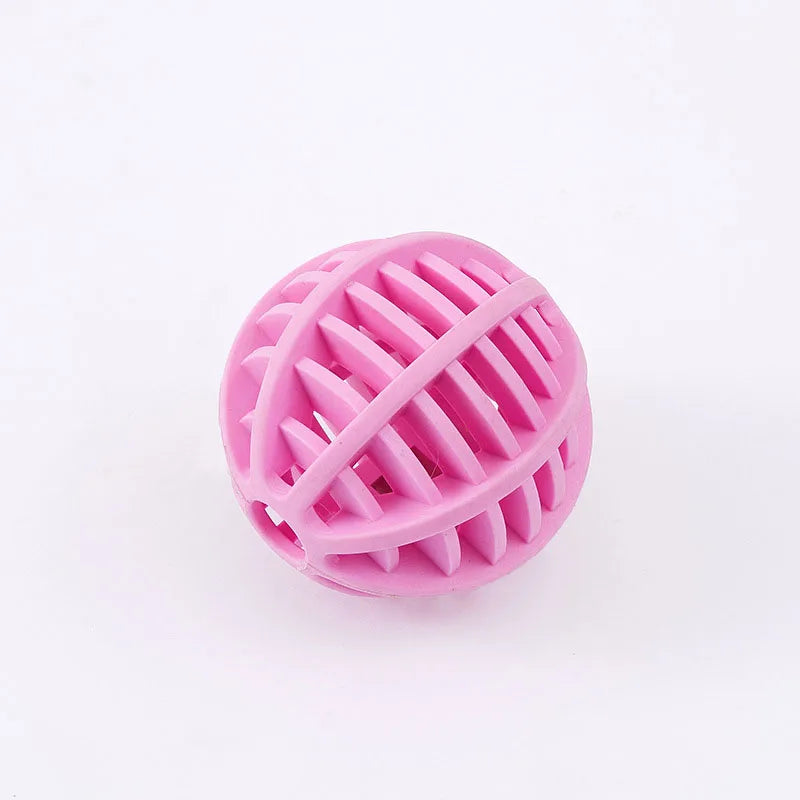 Durable Rubber Treat Dispensing Dog Ball Toy Bite Resistant Chew Toy For Teeth Grinding Boredom Relief Interactive Pet Training