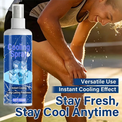 Cooling Body Spray 100ml Summer Refreshing Non Greasy Hot Weather Heat Relief Freezing Spray for Outdoor Beach Park Picnic