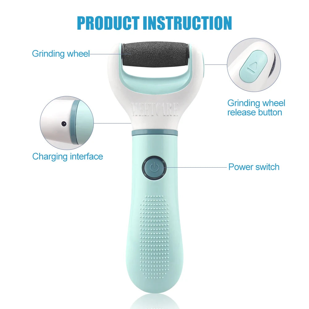Electric Foot Grinder Dead Skin Remover Feet Scrubber Callus Shaver Remove Dry Dead Cracked Safe Foot Care Tool