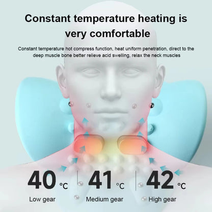 Heated Neck Traction Cervical Traction Device Pillow Electric Shoulder Massage Neck Massager Stretcher with Heat