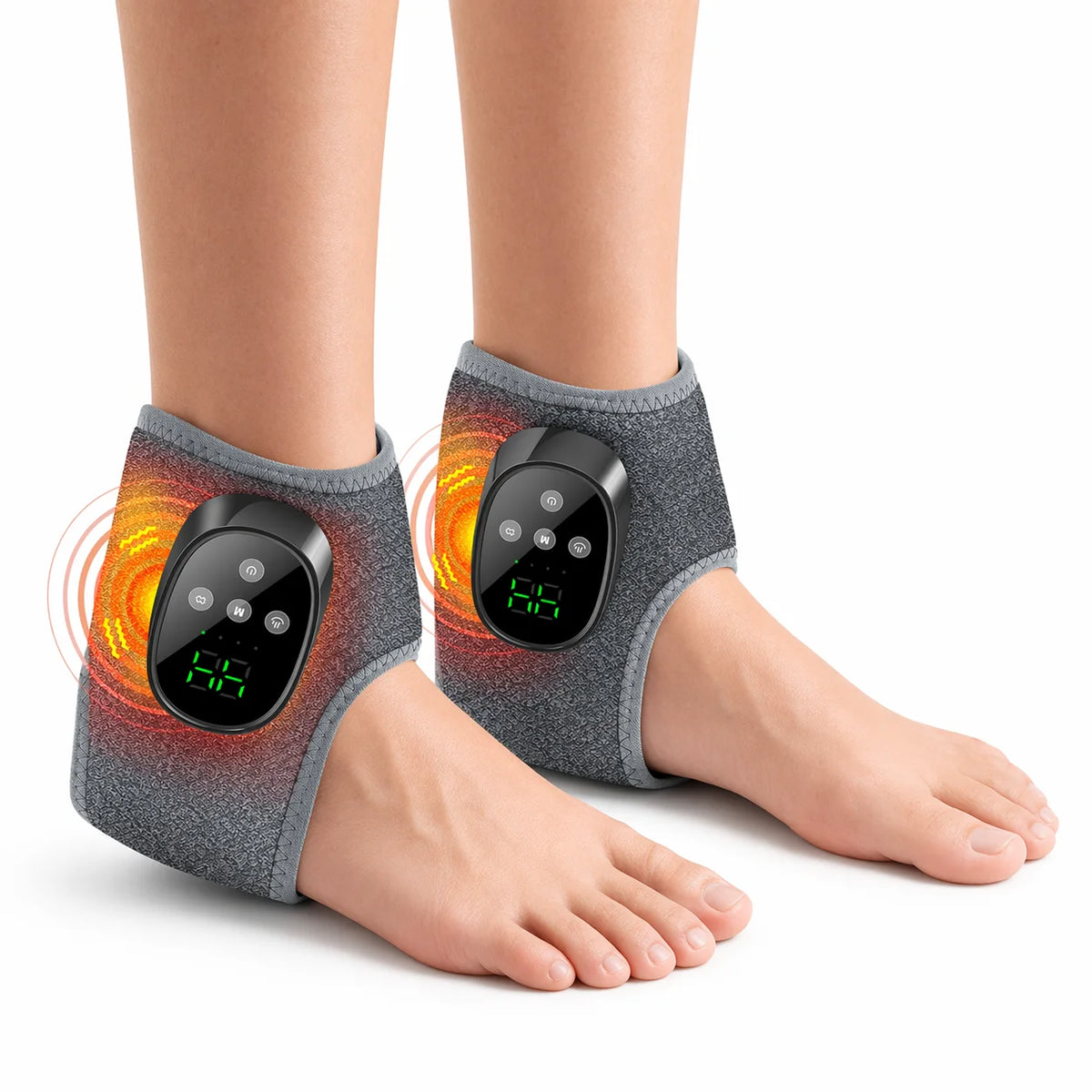 Electric Foot Massager Heated Vibration Cordless Ankle Wrap Portable Leg Care Relaxation Pad For Home Office Women Seniors