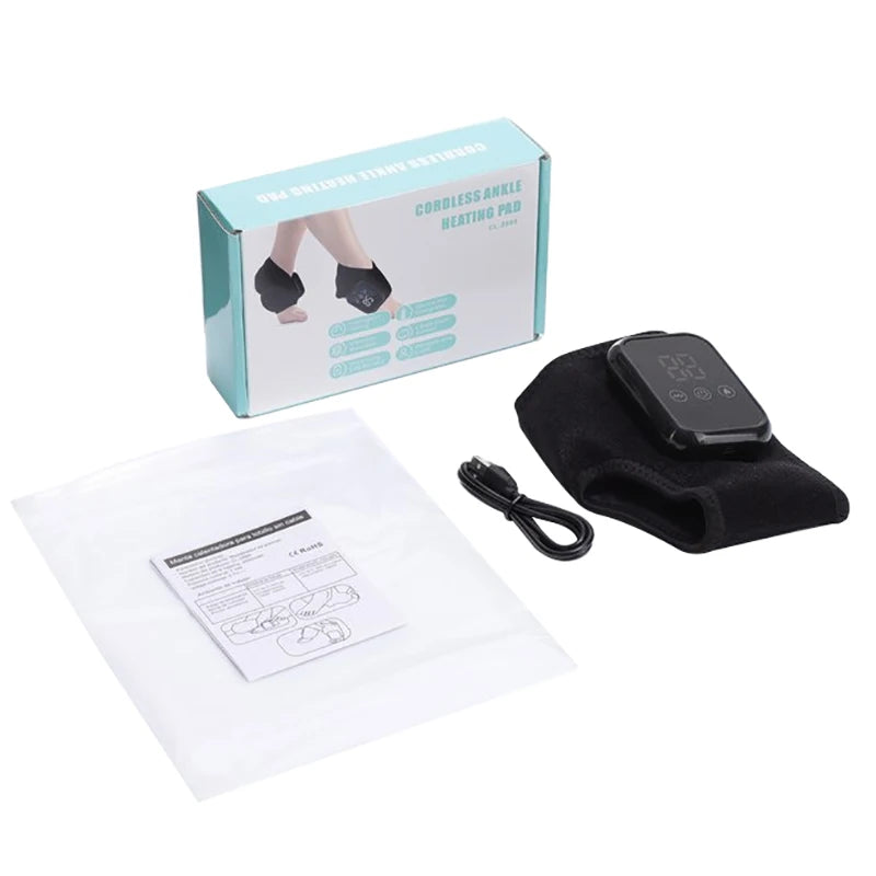 Foot Triple Method Massager, 3-in-1 Heated Foot &amp; Ankle Wrap With Vibration And Compression