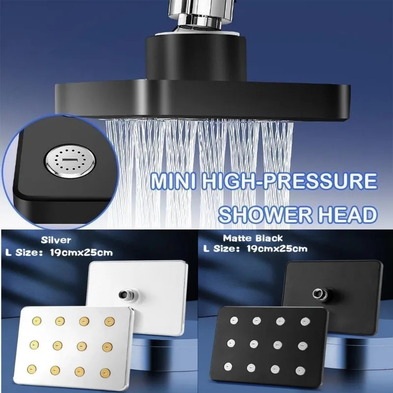 High Pressure Rainshower Head Magic Water Flow Rainfall Shower Head Mini Top Spray Water- Saving Shower Bathroom Accessories
