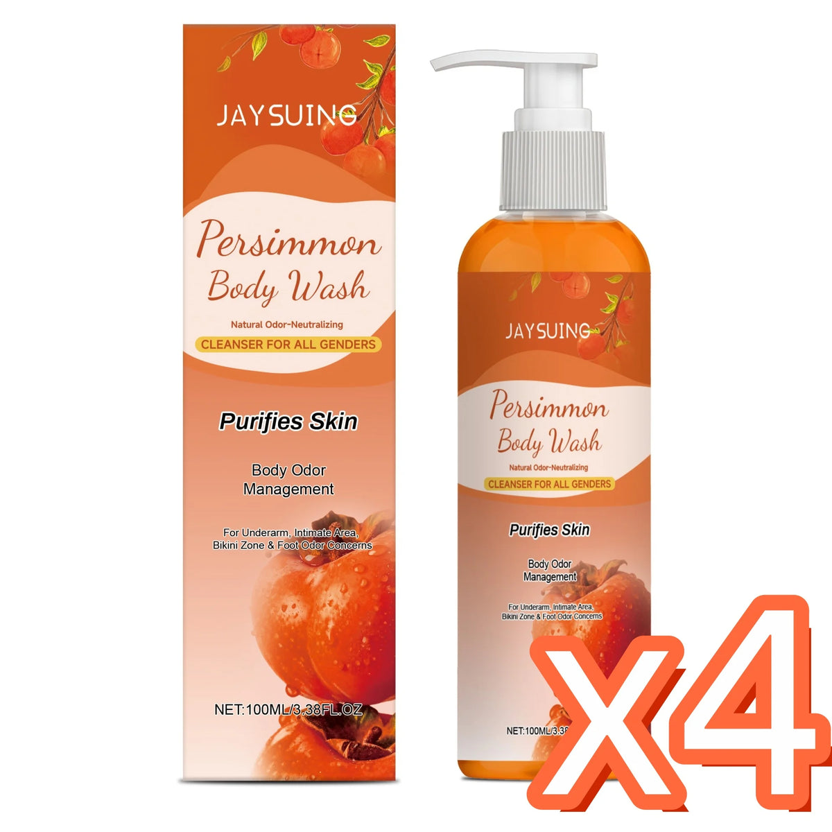 Persimmon Shower Gel Gentle Cleansing Deodorizing Exfoliating Maintain Skin Comfort Long Lasting Oil Control Fragrant Body Wash