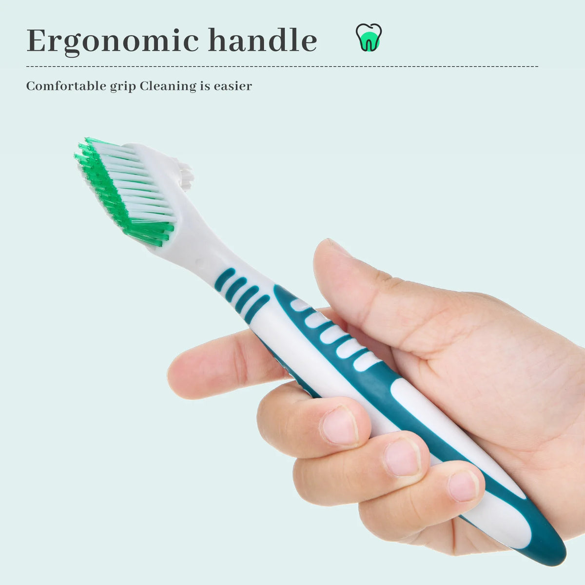 Denture Brush 4Pcs Denture Toothbrushes，Denture Cleaning Care Cleaning Brush ，Double Sided Toothbrush，Multi-Layered Bristles