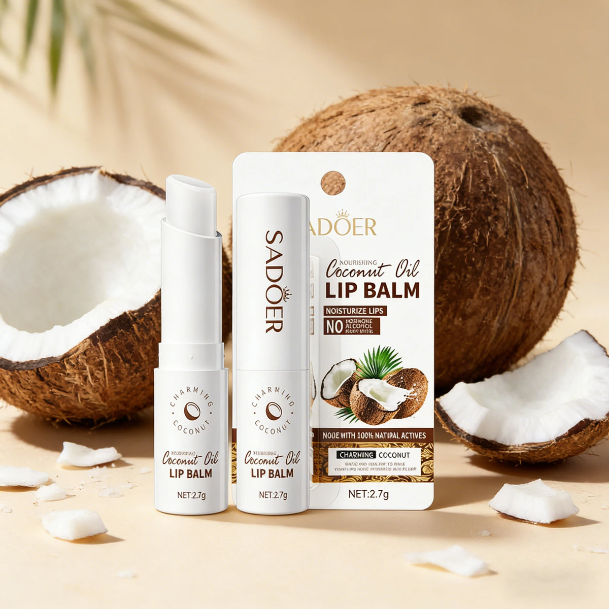 Coconut Lip Balm - Lasting Nourishment and Moisture for Men and Women - Daily Care Lip Balm