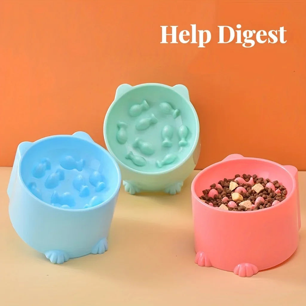 Cat Food Bowl, Rice Bowl, Slow Food, High Feet, Anti Choking Bowl, Cat Basin, Anti Choking, Anti Choking Neck, Relieve Anxiety