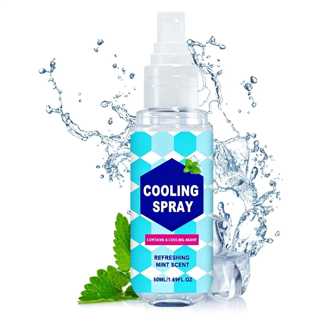 Cooling Spray for Body 50ml Summer Face Refreshing Mist Mint Scent Instant Cooling Spray for Adults Outdoor Activities Workout