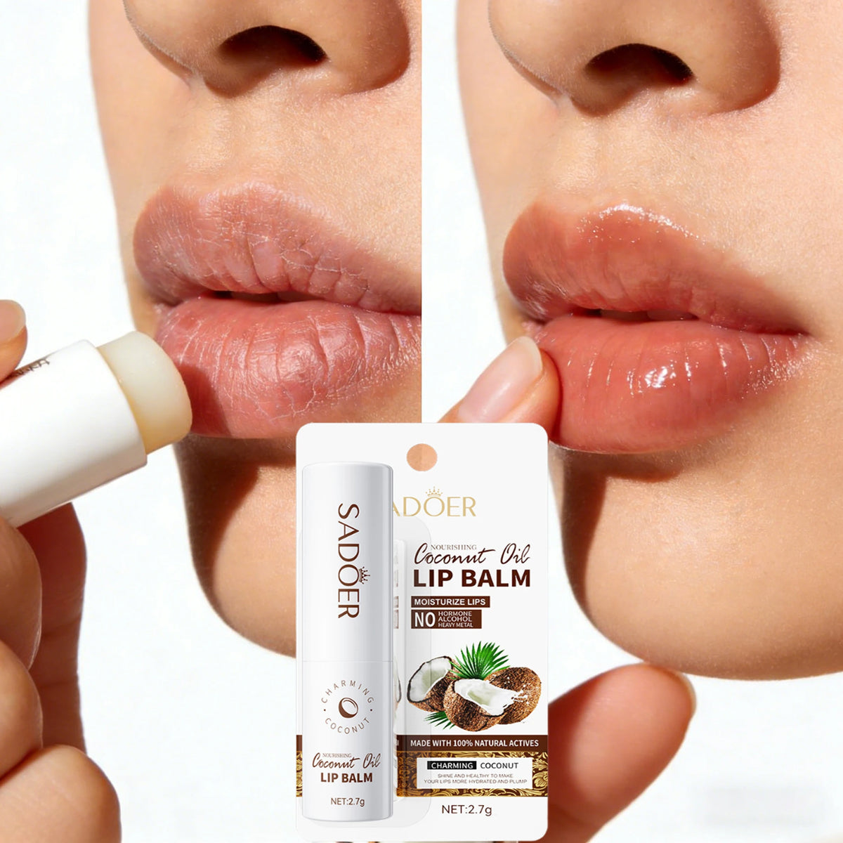 Coconut Lip Balm - Lasting Nourishment and Moisture for Men and Women - Daily Care Lip Balm