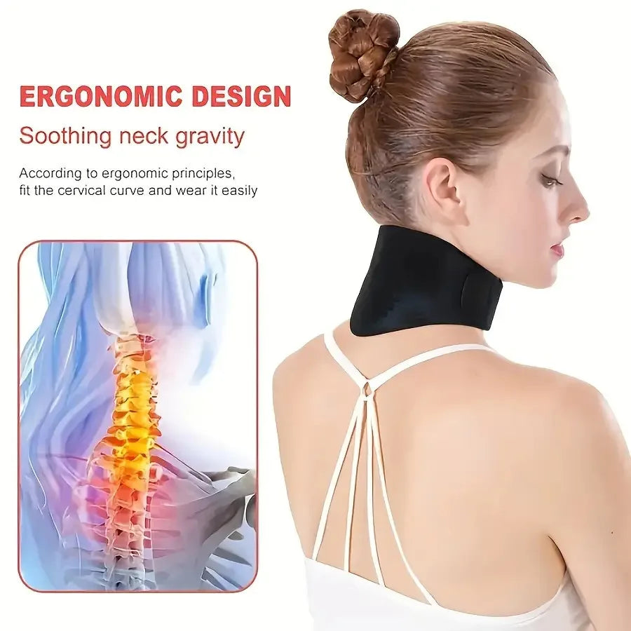 1-Pack Heated Neck Massager - Adjustable Ergonomic Design with Heat for Neck Back Shoulder, Durable Nylon, Ideal Gift