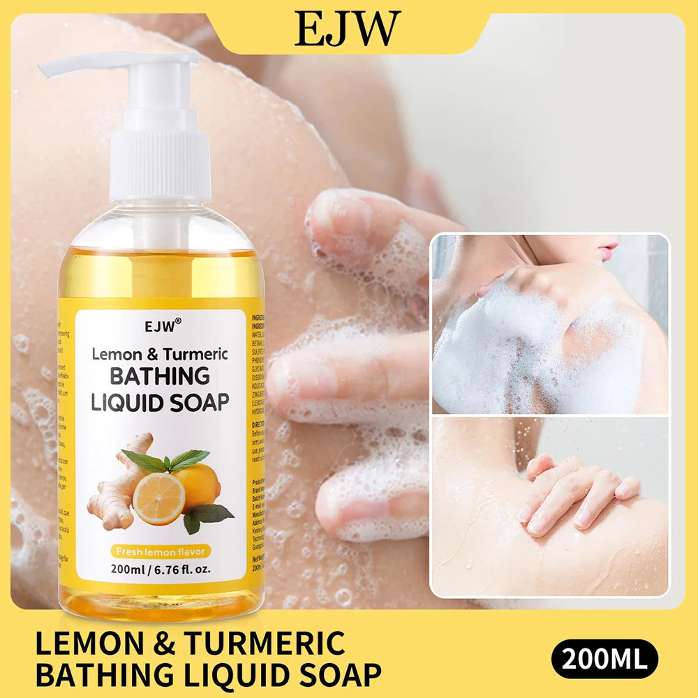 Turmeric Brightening Body Wash | Gentle Shower Gel for Uneven Skin |  Deep Cleansing, Hydrating Formula | Body Scrub