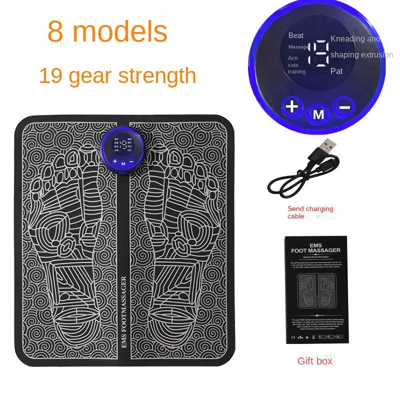 Electric EMS Foot Massager Pad Portable Foldable Massage Mat Muscle Stimulation Improve Blood Circulation Relief Pain Relax Feet