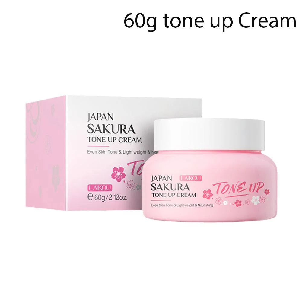 Facial Moisturizer Tone-up Face Cream,Sakura Essence Glow Moisturizer  Hydrating Smooth Dry Skin Nourishing Skin Care 60g