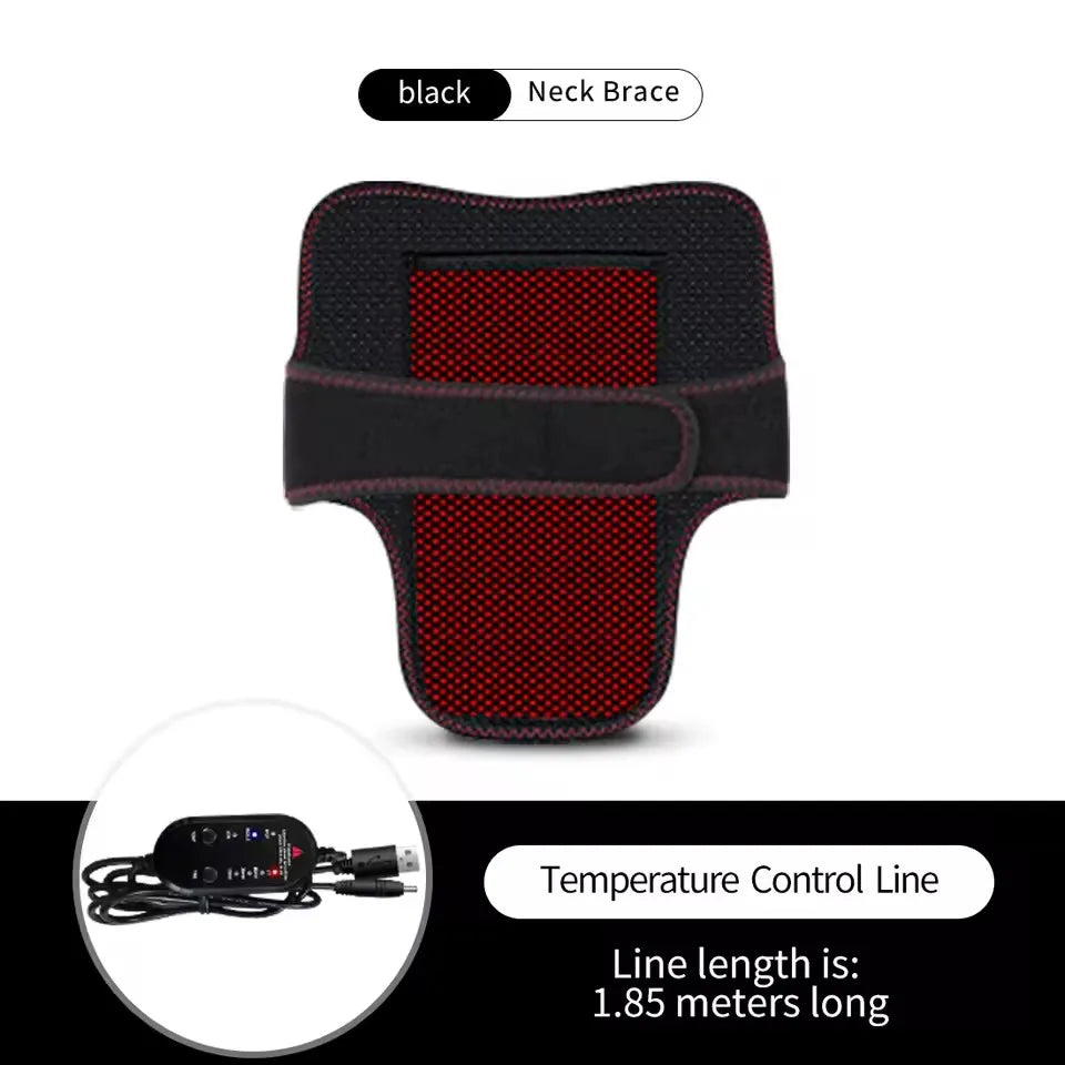 Electric Heated Neck Brace Massager Belt with 3 Adjustable Temperature Levels for Warmth And Neck Massage Relaxation Support