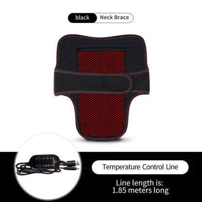 Electric Heated Neck Brace Massager Belt with 3 Adjustable Temperature Levels for Warmth And Neck Massage Relaxation Support