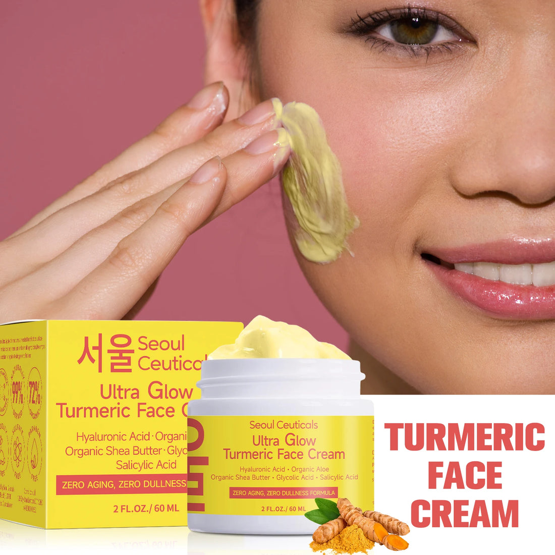 Turmeric Face Moisturizing Cream Hydrating Skin Nourishing Glow Locking Anti Oxidant Soothing Daily Facial Lotion Self Care