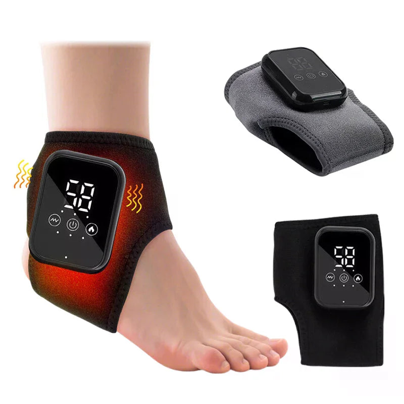 Foot Triple Method Massager, 3-in-1 Heated Foot &amp; Ankle Wrap With Vibration And Compression