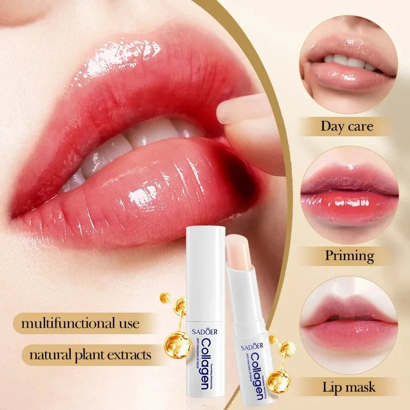 Collagen Moisturizing Lip Balm, Nourishing and Anti-Cracking, Long-Lasting Hydration, Moisturizes Lips