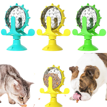 Pet Treat Dispenser Toy Spinning Windmill, Cat Self-Play Boredom Relief, Cat Entertainment Teaser Toy, 1PC