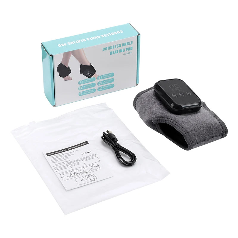 Foot Triple Method Massager, 3-in-1 Heated Foot &amp; Ankle Wrap With Vibration And Compression