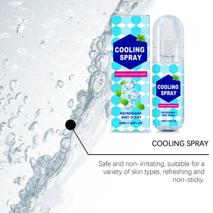 Cooling Spray for Body 50ml Summer Face Refreshing Mist Mint Scent Instant Cooling Spray for Adults Outdoor Activities Workout