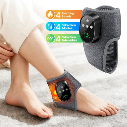 Electric Foot Massager Heated Vibration Cordless Ankle Wrap Portable Leg Care Relaxation Pad For Home Office Women Seniors