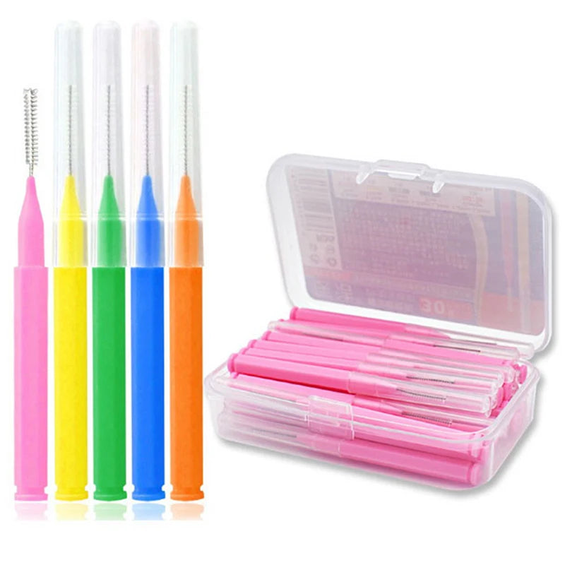 30pcs/lot terdental Brush Denta Floss Interdental Cleaners  Dental Teeth Brush Toothpick Oral Care Tool