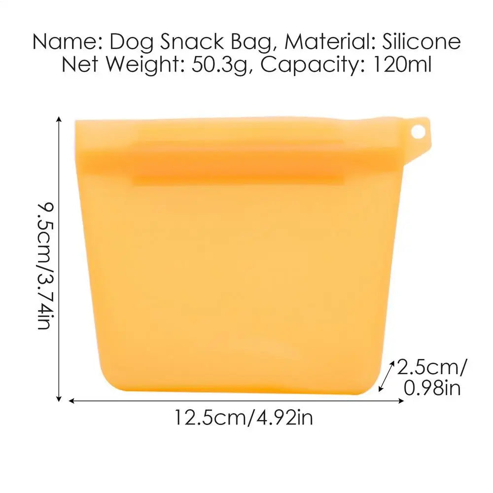 Silicone Dog Treat Pouch Dog Training Pouch Bag Sealable Training Treat Bag Training Treat Bag For Dogs Cats Pets Leashs Walking