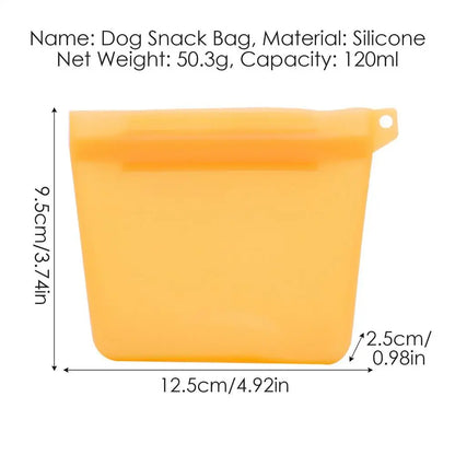 Silicone Dog Treat Pouch Dog Training Pouch Bag Sealable Training Treat Bag Training Treat Bag For Dogs Cats Pets Leashs Walking