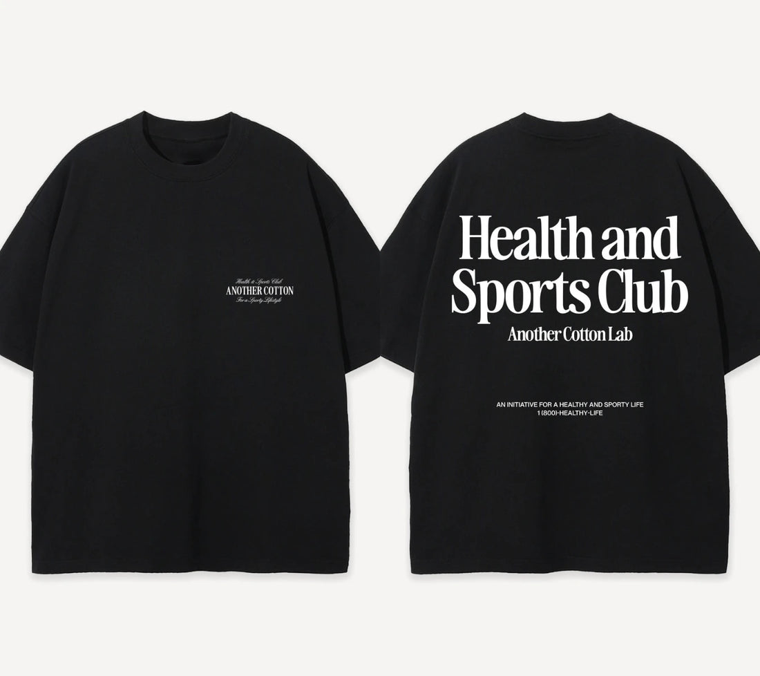 Health and Sport Club Oversized T-Shirt  Another Cotton Lab Men Women Oversize Heavy Cotton Short Sleeves Male Female Clothing